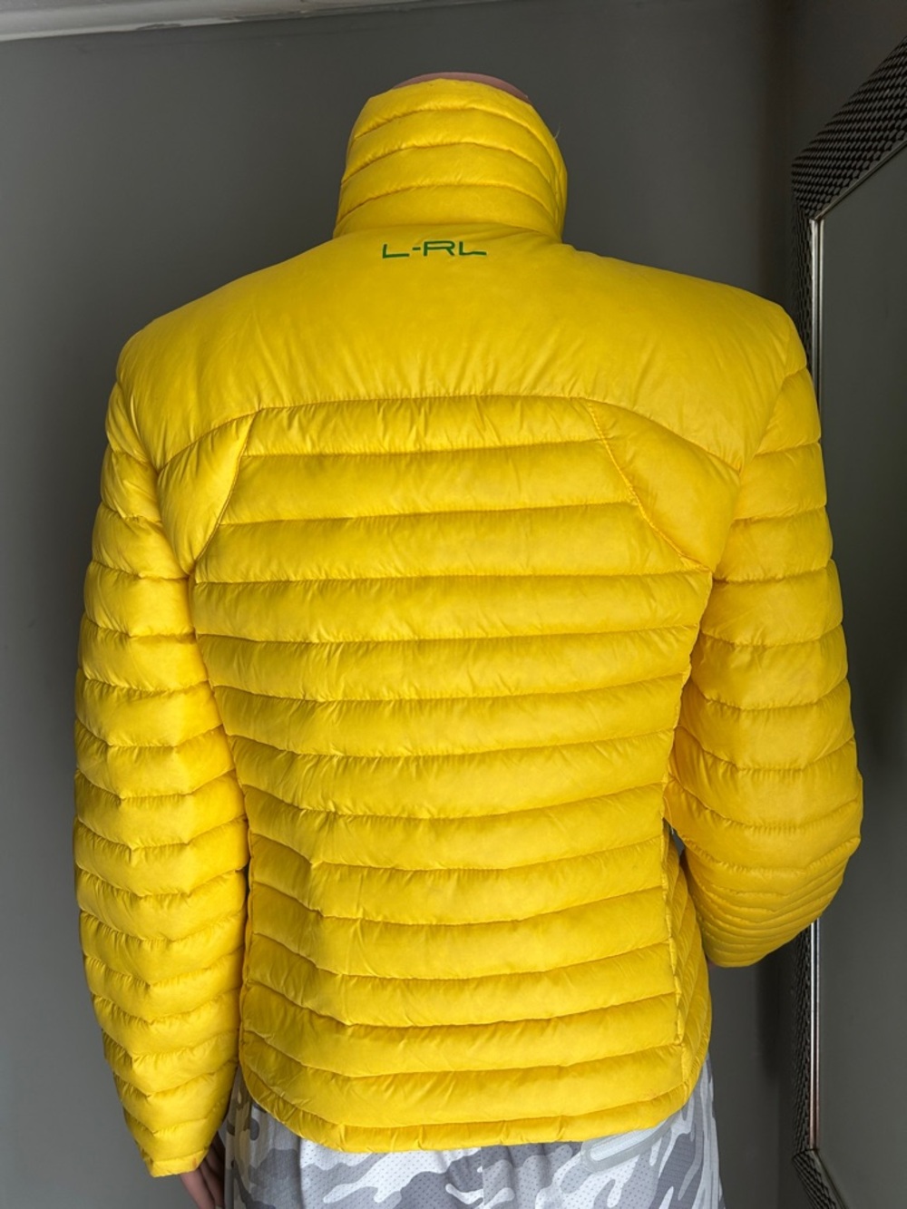 Lauren Ralph Lauren Yellow Quilted Bomber Puffer Jacket